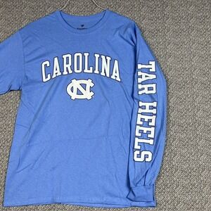 Carolina Blue North Tar Heels Long Sleeve Shirt Distressed Logo Medium Tee